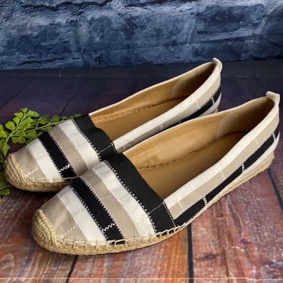 Coastal Striped Neutral Espadrilles by Adrienne Vittadini - Picture 2 of 12